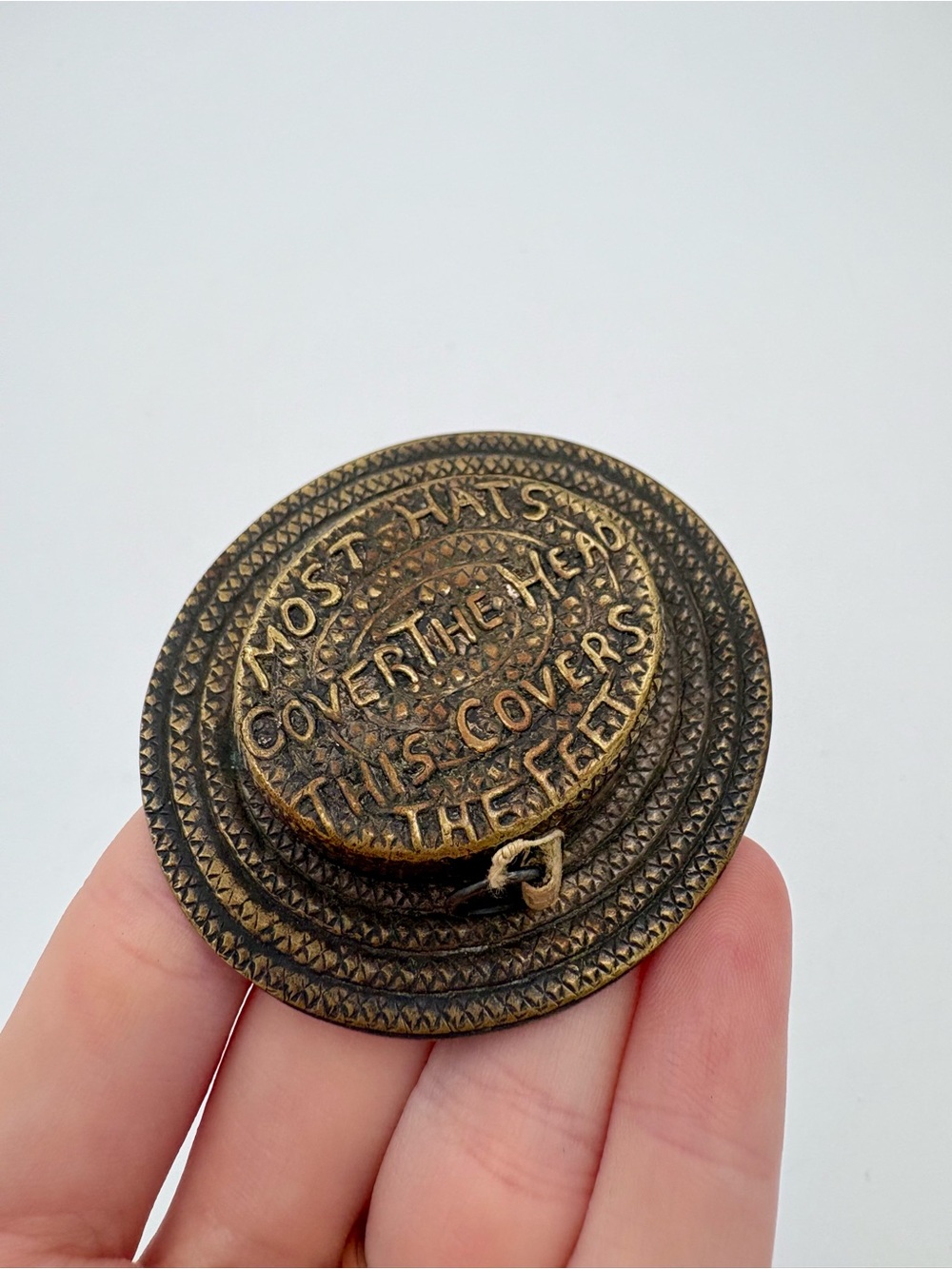 Antique Measuring Tape 1920's "Most Hats Cover The Head This Covers The Feet"